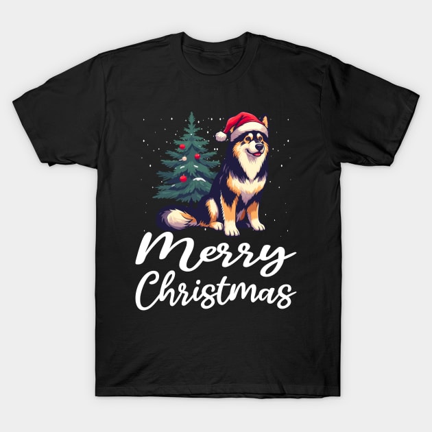 Merry Christmas Shepsky Husky Mix T-Shirt by Outrageous Flavors